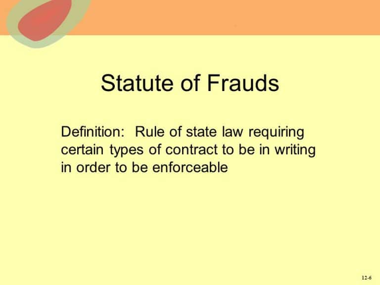 Statute of Frauds Real Estate California Agreements in Writing
