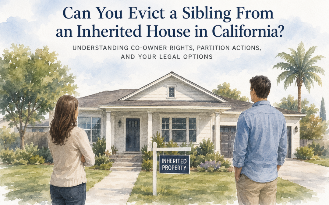 Siblings viewing an inherited house in California